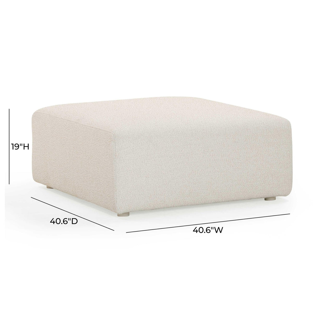 Karsyn Cream Performance Fabric Outdoor Ottoman