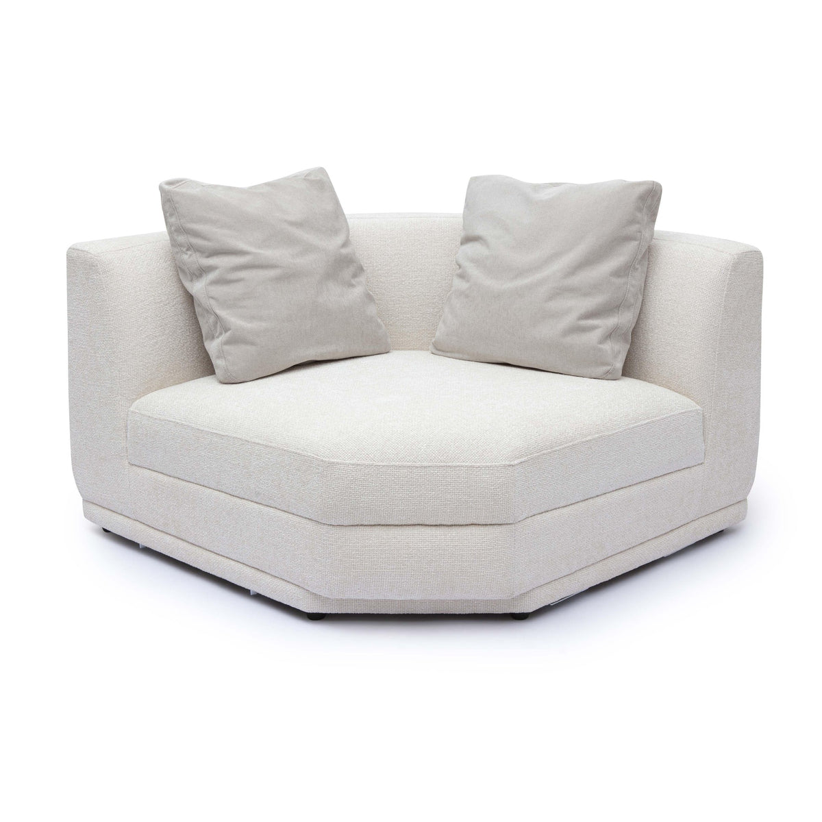 Arabella Cream Performance Chenille Modular Wedge Corner Chair