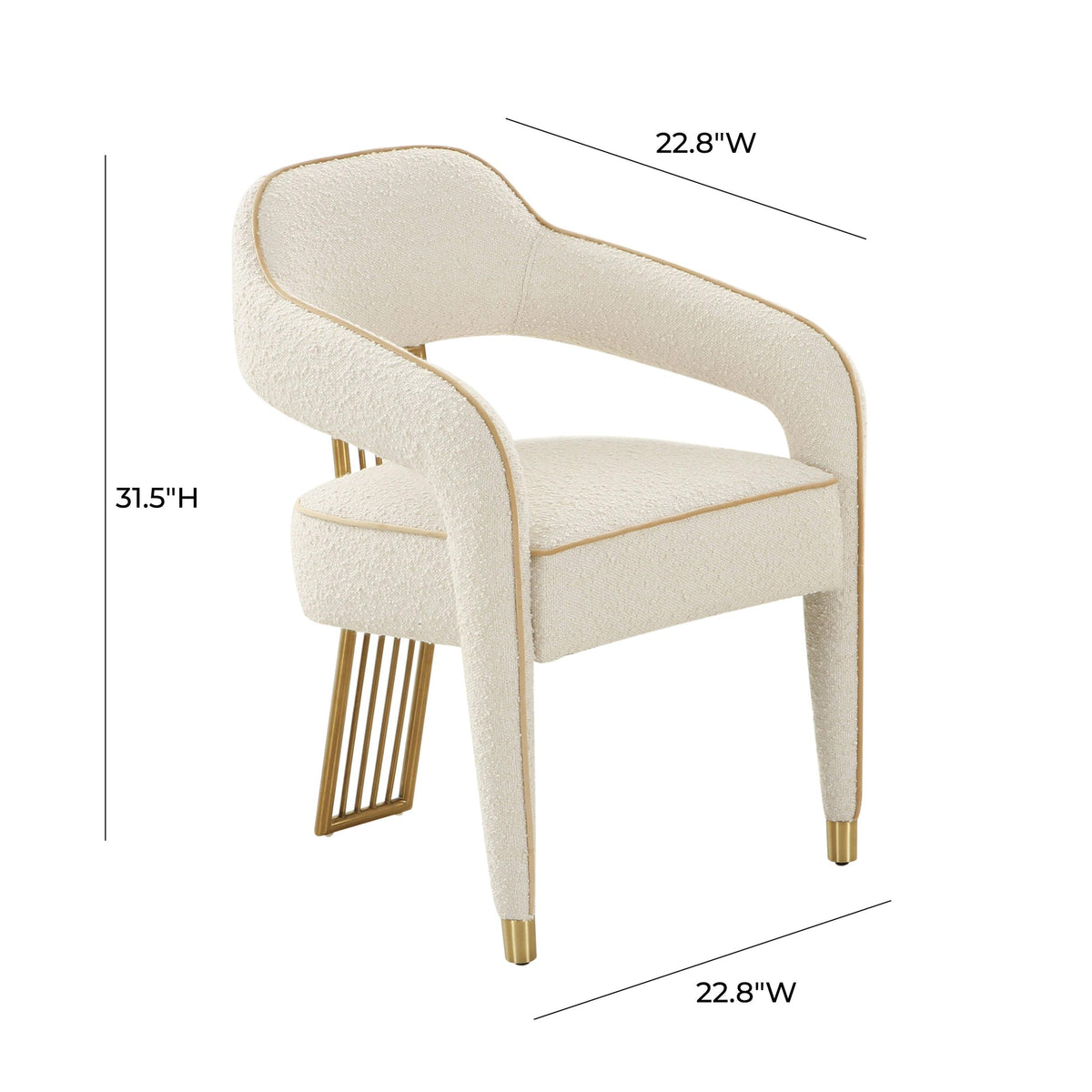 Ainsley Cream Performance Boucle Dining Chair