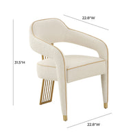 Ainsley Cream Performance Boucle Dining Chair