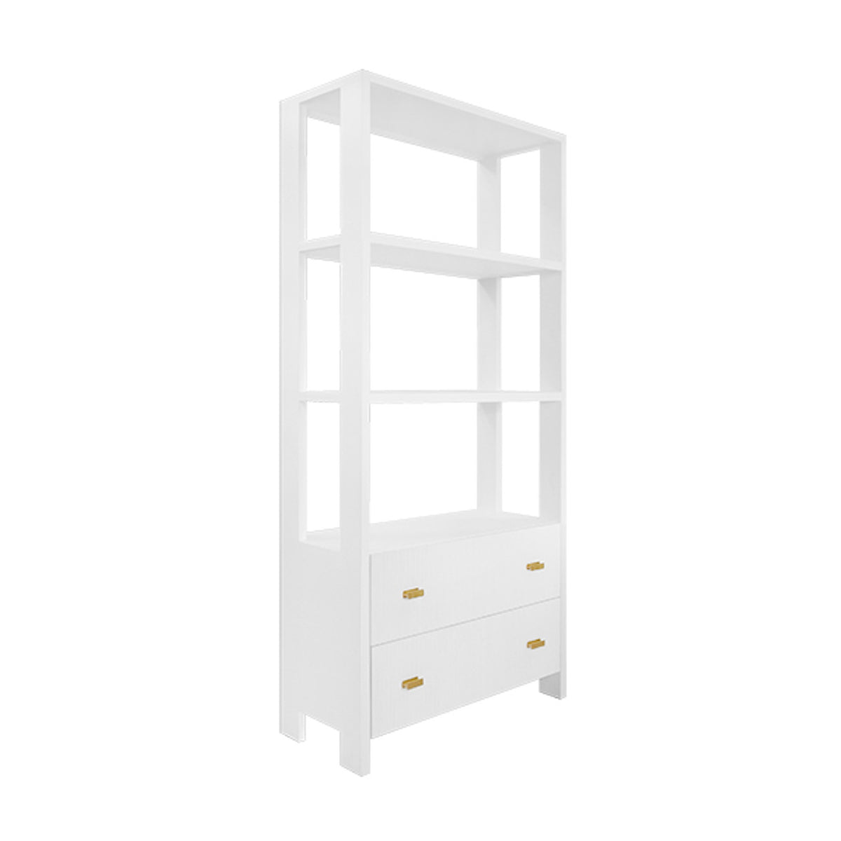 Liana Fluted White & Brass Etagere