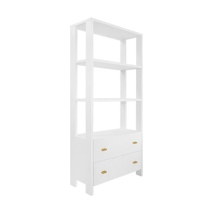 Liana Fluted White & Brass Etagere