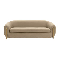 Lina 93" Cafe Au Lait Brown Performance Velvet Sofa
