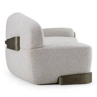 Grace 107" Modern Off-White & Antique Brass Sofa