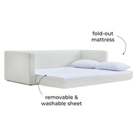 Reese  91" Cream Performance Boucle Sofa Bed