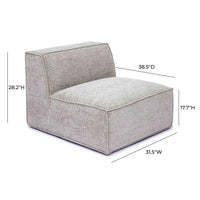 Mindy Taupe Performance Chenille Basketweave Armless Chair