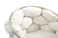 Camber Modern Off White & Gold Dining Chair