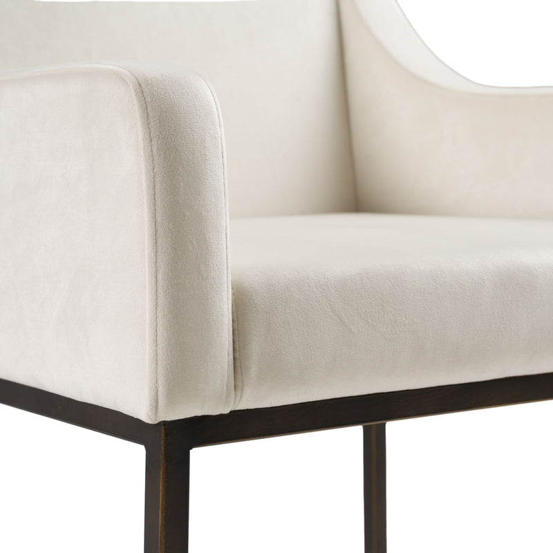 Isabeau Modern Beige & Brass Dining Chair
