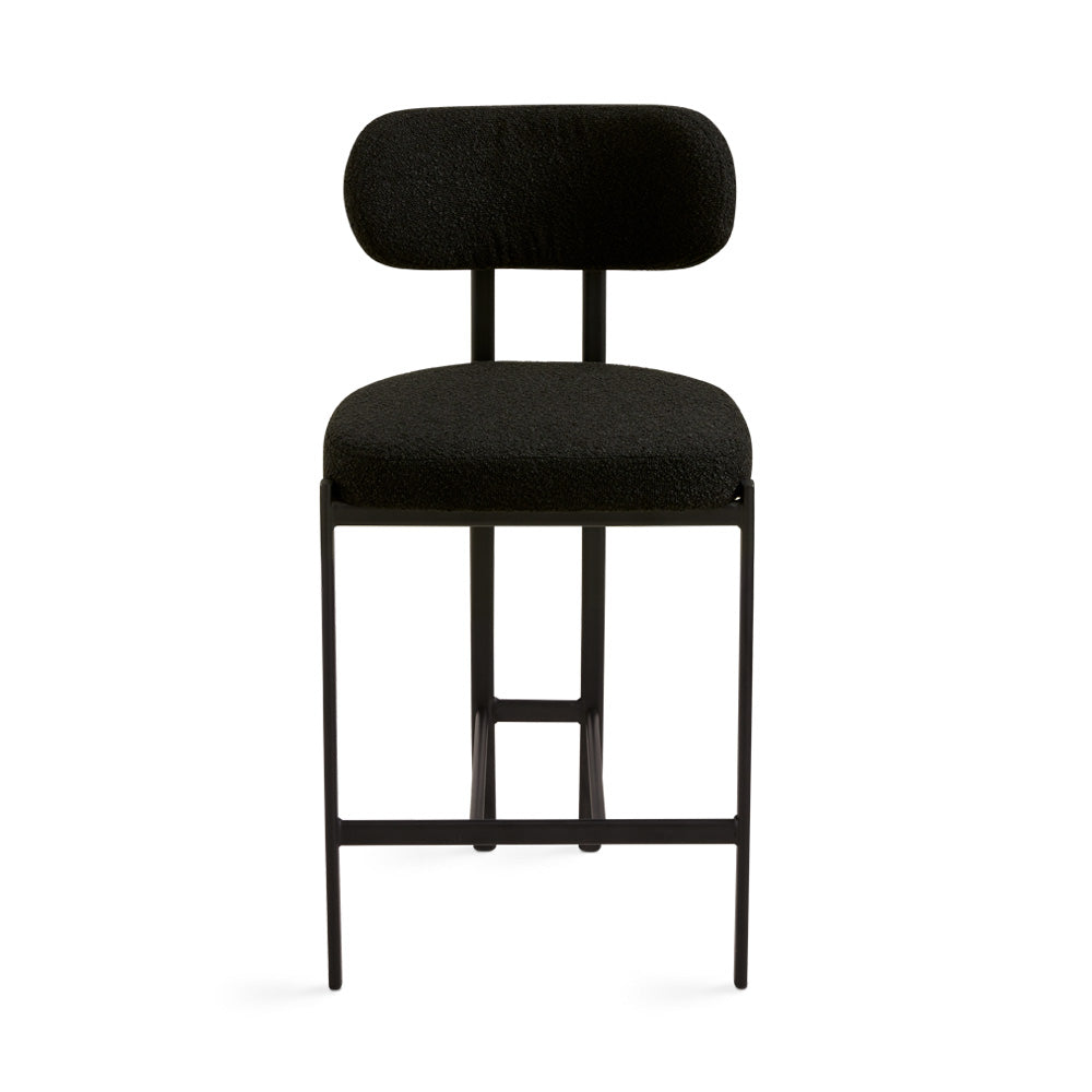 Claudia Black Boucle Counter Stool