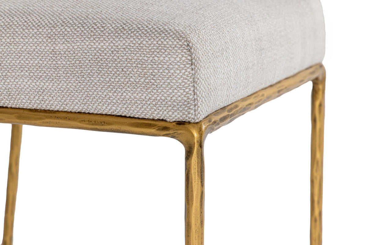 Leslie Modern Off-White & Gold Counter Stool