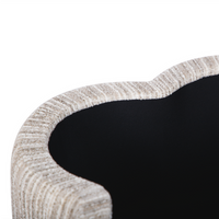 Grace 14.2" Cream Chenille Storage Ottoman