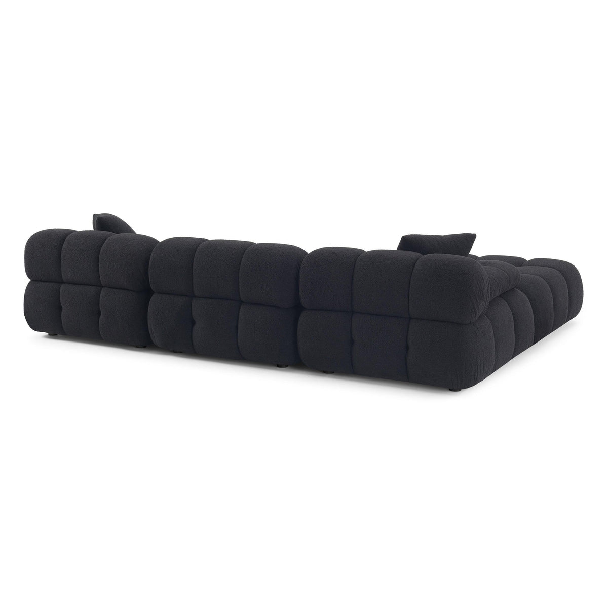 Vogue 118.2" Black Performance Vegan Shearling 4-piece Modular Sectional