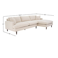 Bronia 109" Beach Alabaster Right Sectional Sofa
