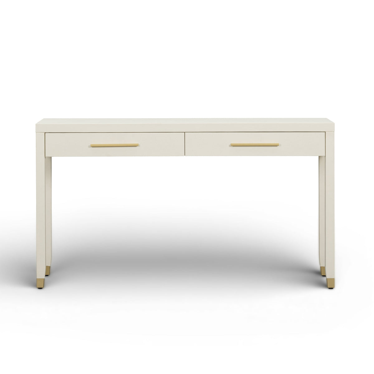 Dorite 54" Cream Faux Shagreen 2-Drawer Console Table
