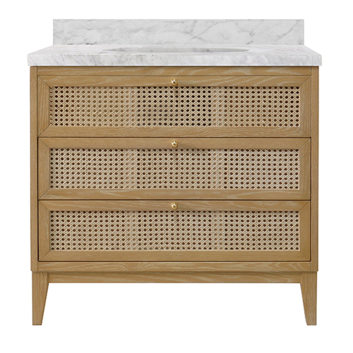 Sariah 36.5" Cerused Oak & Marble Bath Vanity