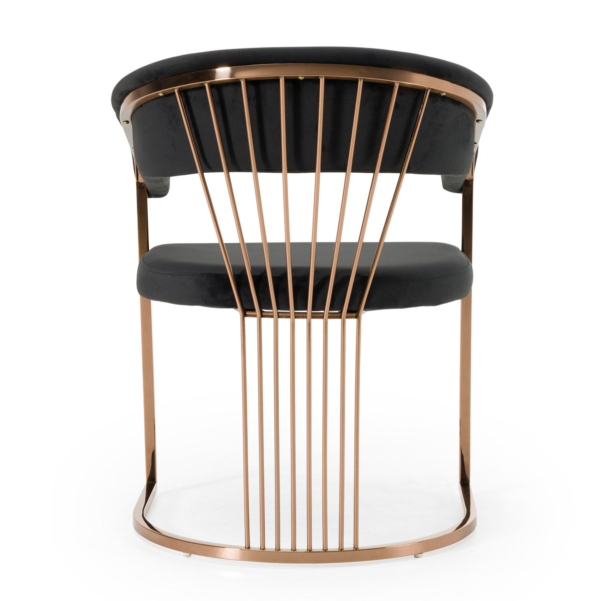 Adelpha Black Velvet and Rosegold Dining Chair