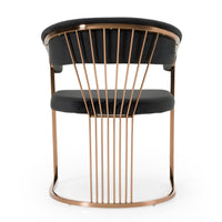 Adelpha Black Velvet and Rosegold Dining Chair
