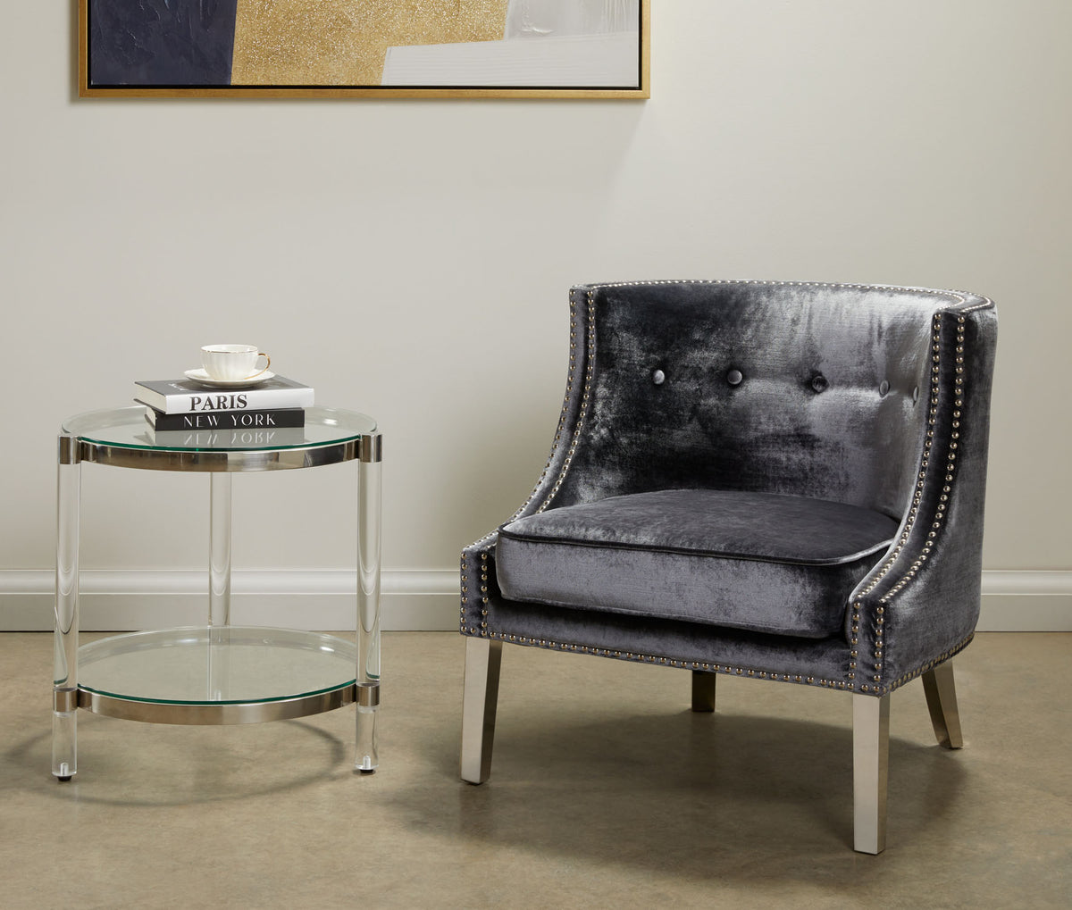 Regal Charcoal Grey Accent Chair