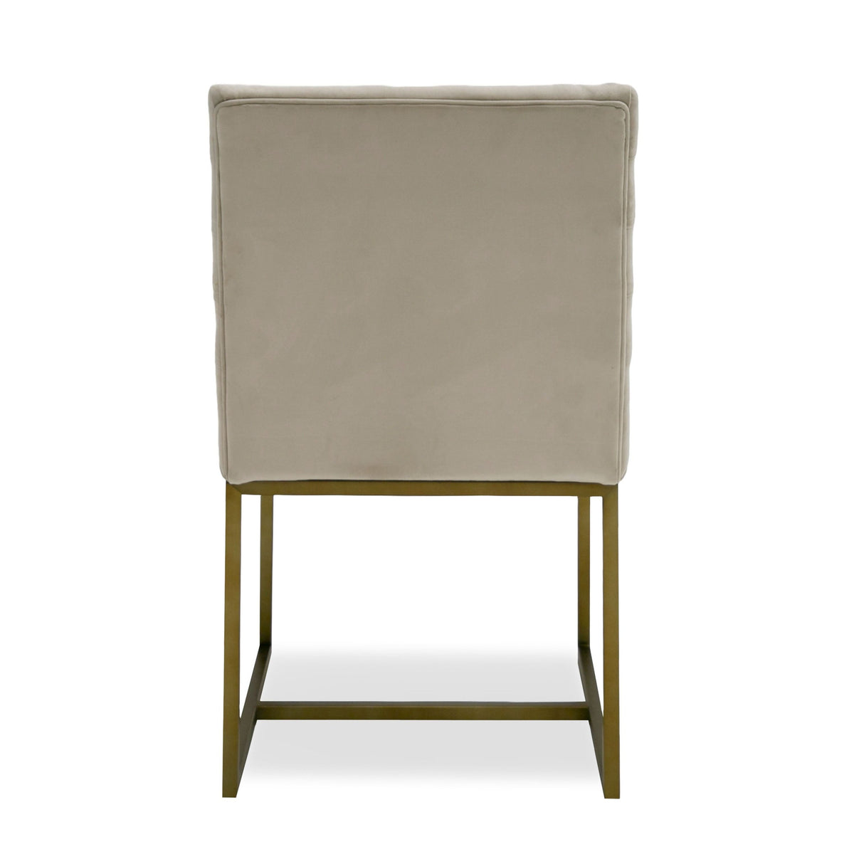 Isolde Modern Beige Velvet & Brushed Gold Dining Chairs (Set of 2)