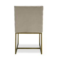 Isolde Modern Beige Velvet & Brushed Gold Dining Chairs (Set of 2)