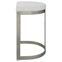 Crystal Counter Stool With Brushed Silver Frame