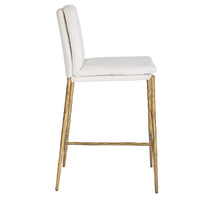 Chase White Boucle & Gold Counter Stool