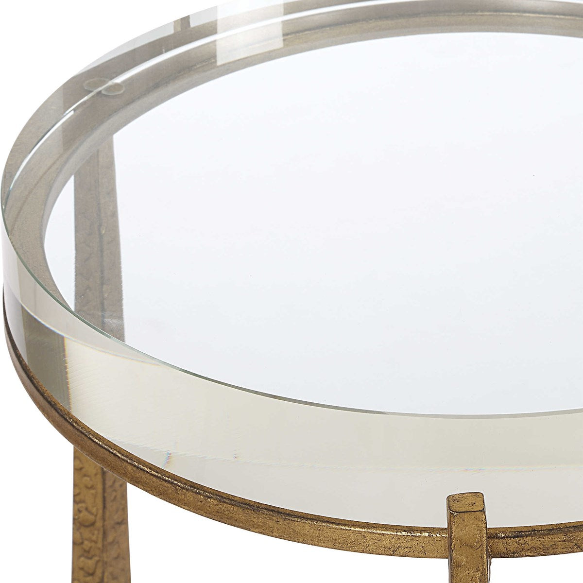 Dasie Crystal Round Gold Accent Table