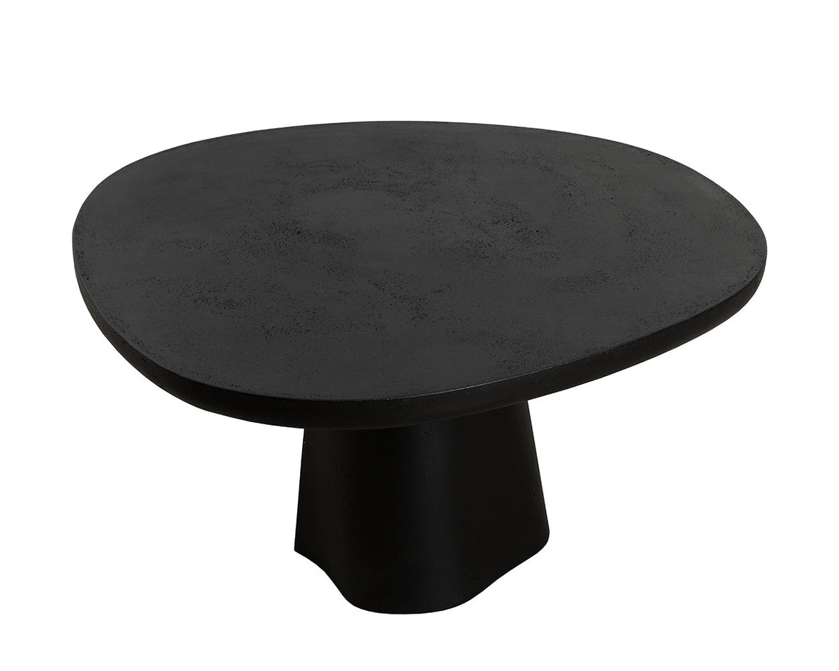 Celica 55" Matte Black Concrete Indoor/Outdoor Dining Table