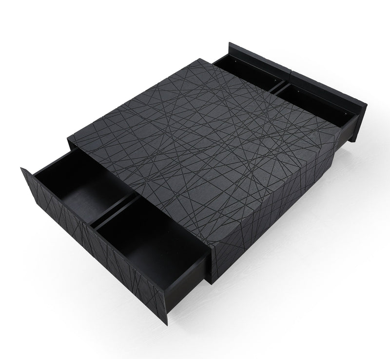 Gloria Modern Black Oak Square Coffee Table With Storage