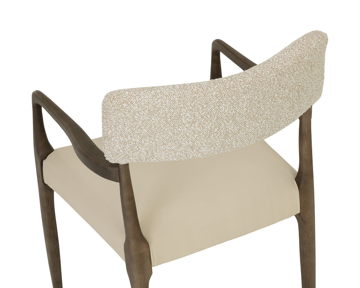 Guardi Oatmeal Fabric & Faux Leather Dining Chair