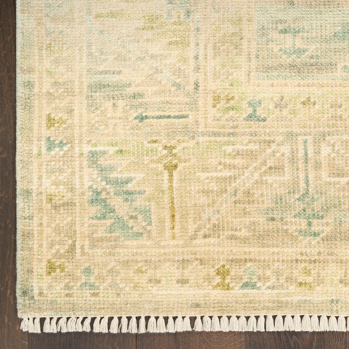 Giselle Green Wool Multicolor Area Rug
