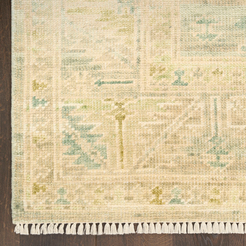 Giselle Green Wool Multicolor Area Rug