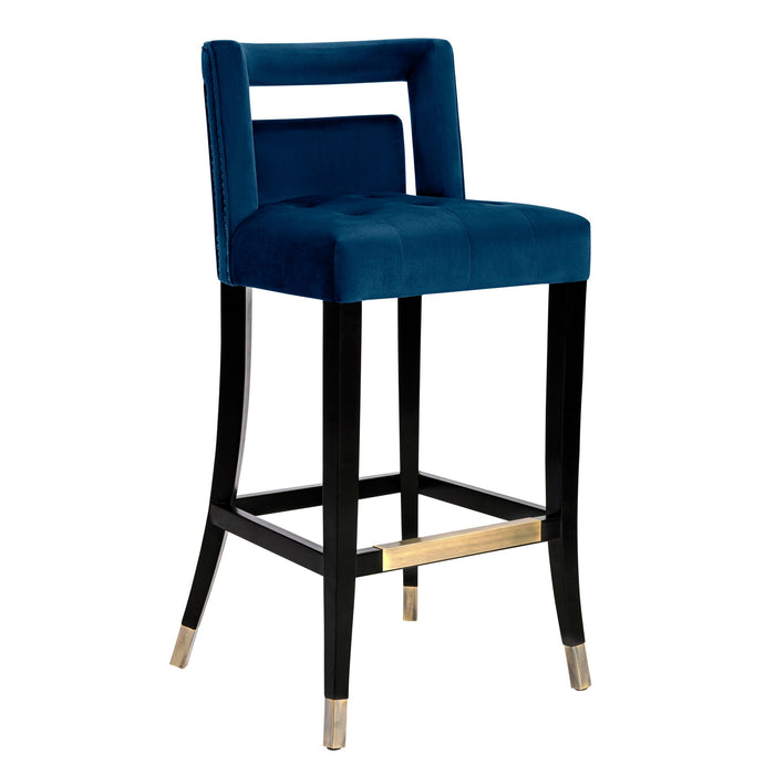 Rina Navy Performance Grade Velvet Bar Stool