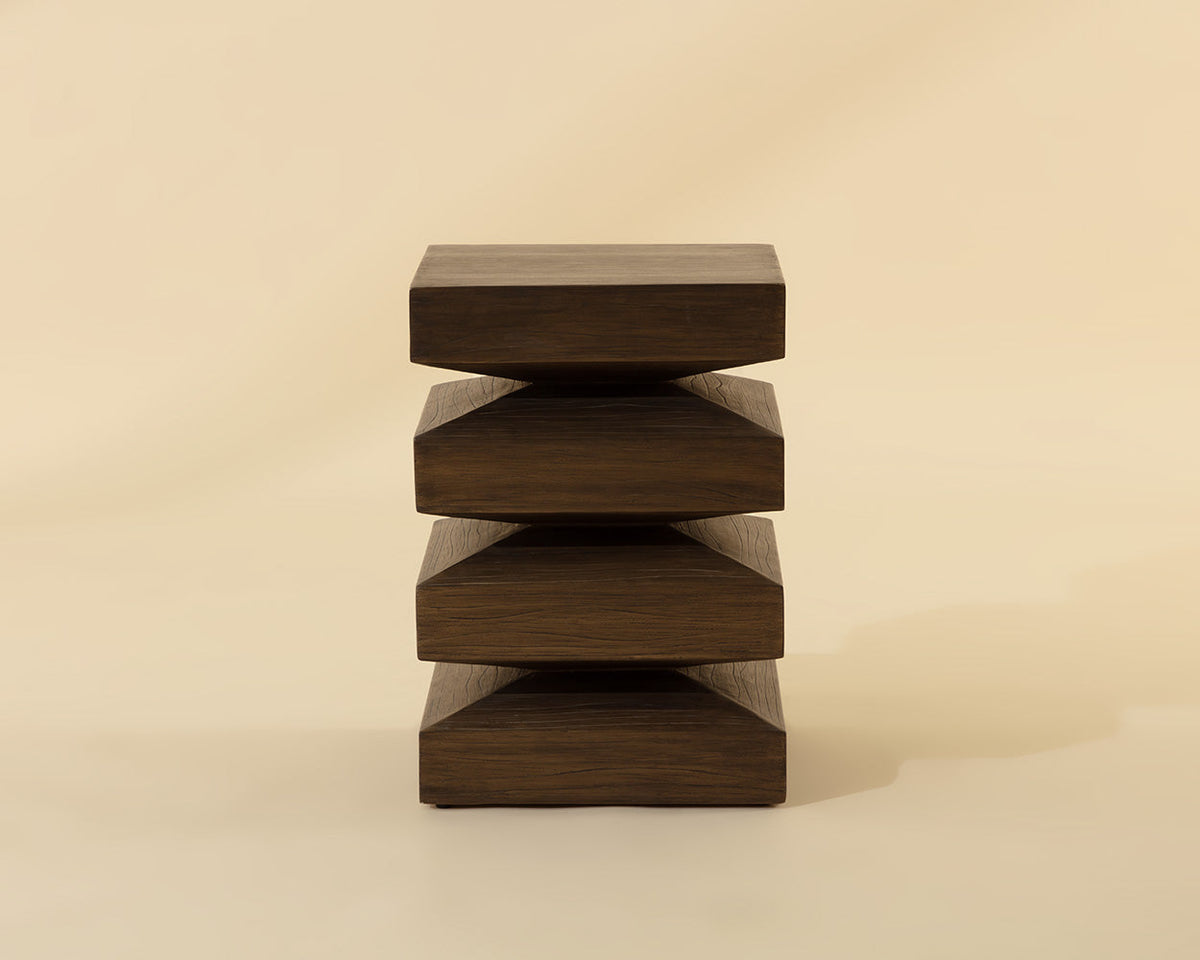 Robarts Dark Timber Concrete Accent Table - Indoor/Outdoor