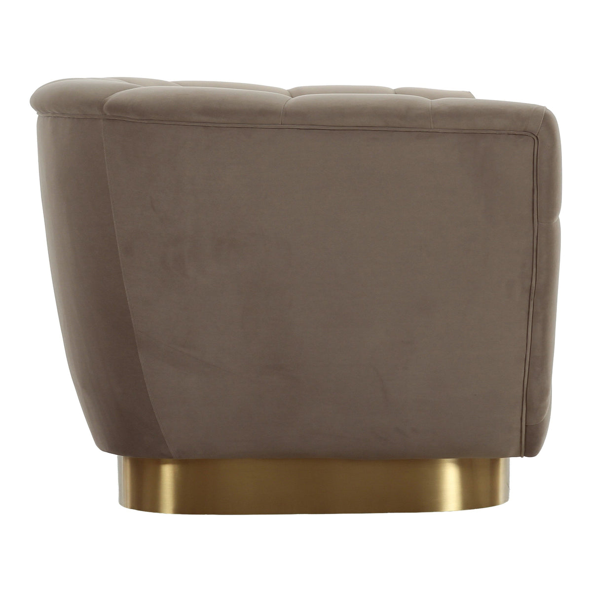 Rihanna 79.5" Taupe Upholstered & Gold Loveseat