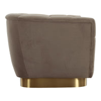 Rihanna 79.5" Taupe Upholstered & Gold Loveseat