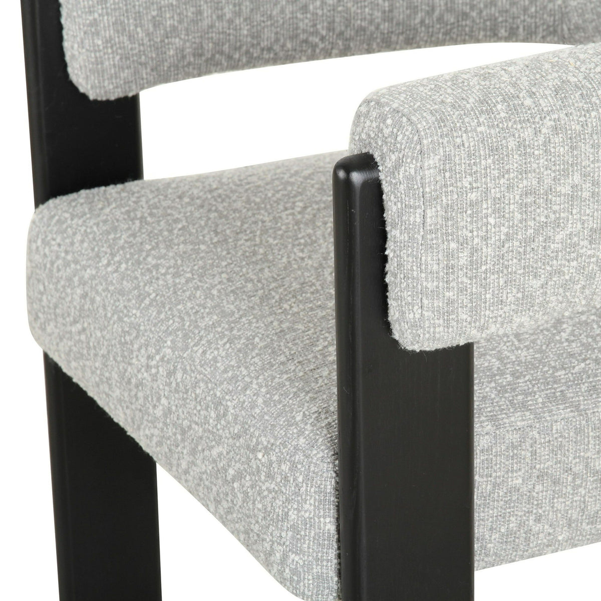 Braxton Modern Light Grey Fabric & Black Dining Chair