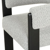 Braxton Modern Light Grey Fabric & Black Dining Chair