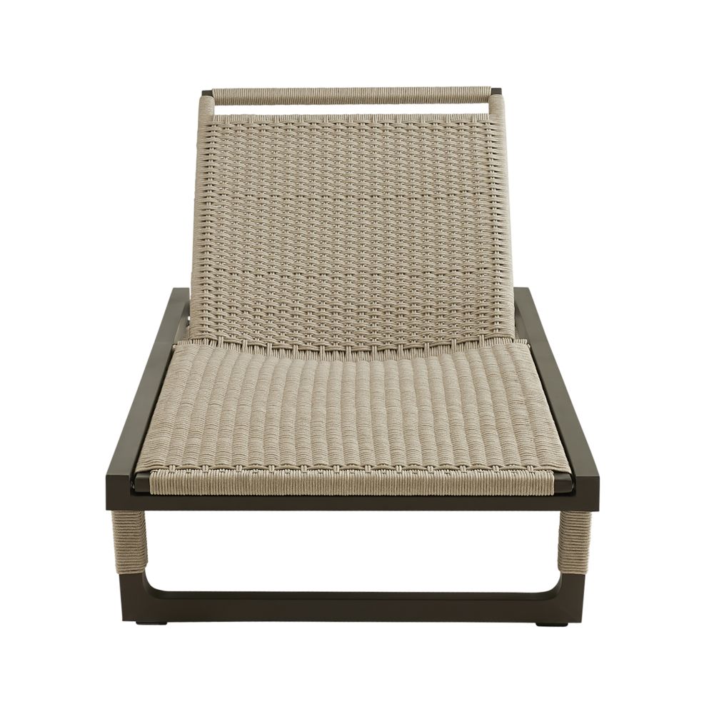 Daytona Outdoor Buff Dutch Weave Armless Lounge Chair