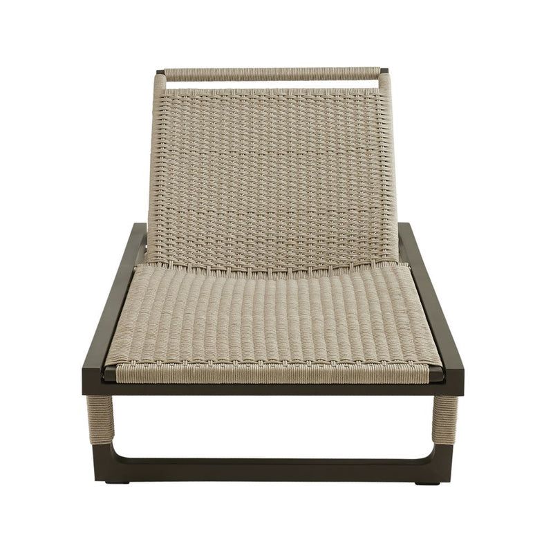 Daytona Outdoor Buff Dutch Weave Armless Lounge Chair