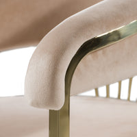 Adelpha Beige Velvet with Polished Gold Dining Chair (Small) - Luxury Living Collection