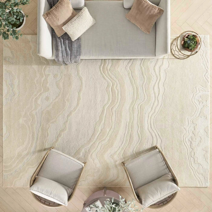 Refined Ivory Handmade Wool Area Rug