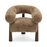 Spara Taupe Contract-Grade Vegan Shearling Accent Chair