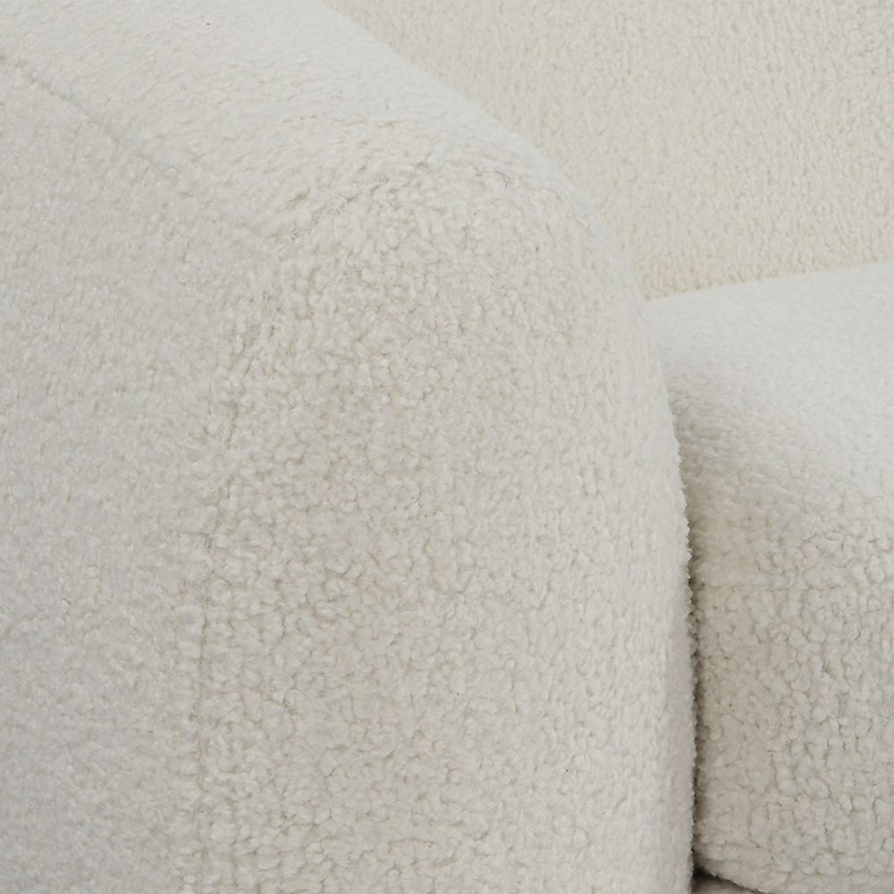 Eesha 90" Luxurious Off-White Faux Shearling Sofa