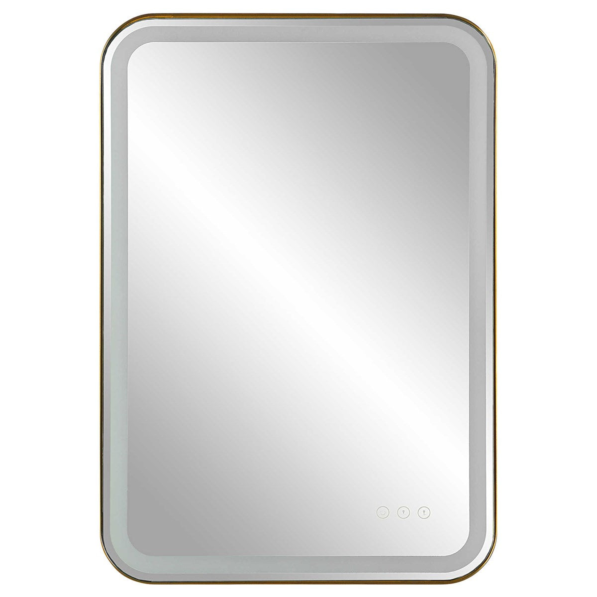 Miraze 32" Gold Lighted Vanity Rectangular Mirror