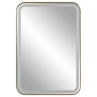 Miraze 32" Gold Lighted Vanity Rectangular Mirror