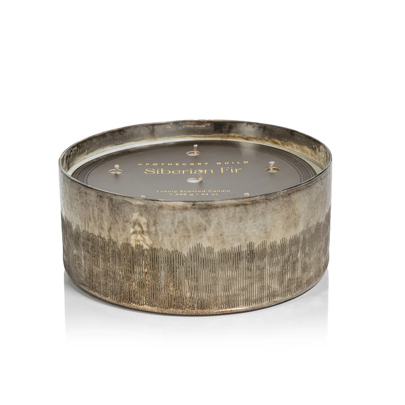 Siberian Fir Silver Scented Antique Candle Jar - Six Wick (Set of 4)