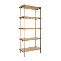 Jillian Burl Wood & Brass Shelving