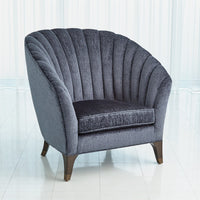 Luxe Scallop Indigo Accent Chair