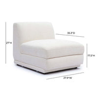 Arabella Cream Performance Chenille Modular Armless Chair